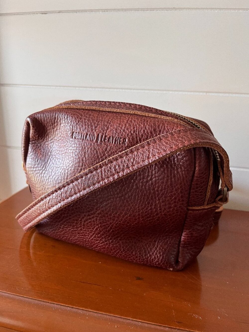 Portland Leather Crossbody Camera Bag in Nutmeg
